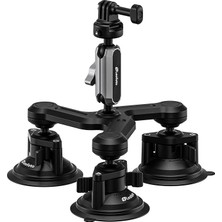 Fimer Lac-05 Üçlü Vantuz Spor Kamera Dağı Hero 13 12 11 10 9 8 7 Go Pro Max INSTA360 X5/x4/x3 Djı Osmo Action 3 4 5 Pro Pocket 3 Akaso Apeman Spor Kamera ile Uyumlu