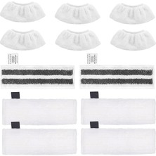 Fimer Adet Mikrofiber Bez Seti, Kärcher Buharlı Temizleyici Aksesuarları Easyfix Sc 2, Sc 3, Sc 4, Sc 5 ile Uyumlu, Makinede Yıkanabilir (4 Zemin Bezi Seti + 2 Zımpara Zemin Bezi + 6 El Başlığı
