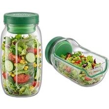 Fimer Sızdırmaz Salata Kabı 900 ml Sos Bölmeli Yan Açılır Taşınabilir Saklama Kabı