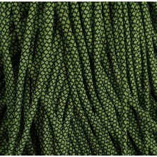 Fimer Metre Paracord 550 4mm 7 Çekirdek Bileklik Ipi Diamond Desen Siyah Yeşil Tek Ebat
