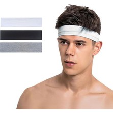 Fimer Saç Bandı 3lü Sporcu Erkek Kafa Bandı Headband Tenis Ter Bantı Fitness Saç Bantları Yoga Crossfit Bisiklet Koşu Canlı Iddia Yürüyüş Erkekler Süper Lig Saç Bantı