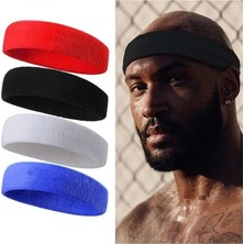 Fimer Sporcu Havlu Kafa Bandı Ter Bandı Headband Tenis Saç Bandı Siyah