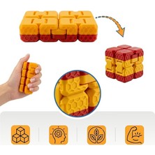 Fimer Rengini Seç Fidget Cube - (Sarı - Kırmızı) - Dayanıklı Stres Küpü ve Konsantrasyon Aracı