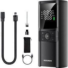 Fimer 150PSI 4000MAH Şarjlı Taşınabilir Hava Pompası Araç Lastik, Bisiklet, Top Şişirme (Powerbank+Led Lamba+Lcd Ekran)