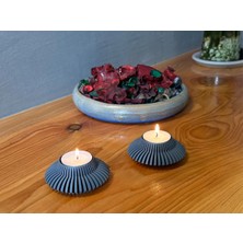 Szd Design Modern Geometrik Tasarımlı 2'li Tealight Mumluk Seti