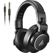 Fimer Profesyonel Stüdyo Monitör Kulaklıkları - Kulak Üstü Kapalı Arka Kulaklık, Podcast, Kayıt, Dj, Müzik, MH700 Için Çıkarılabilir Kablo ile Kablolu, Siyah