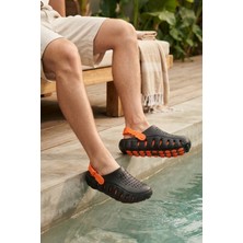 Moda Siyah Turuncu Günlük Sahil Havuz Plaj Terliği Unisex Terlik & Sandalet