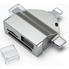 Aydogan's Apera NR18 Otg 7 In 1 Lightning Type C USB Micro USB Hafıza Kart Okuyucu Ios 13 iPhone Android
