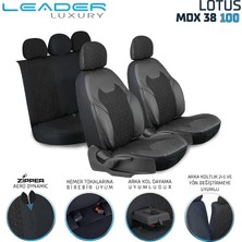 Fimer Egea Easy ile Uyumlu Lüx Deri Detaylı Oto Koltuk Kılıfı Ön Arka Takım Lotus Siyah