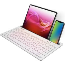 Aydogan's KB-BT82 Q Kablosuz Beyaz/gümüş Mac/win/android/ıos Uyumlu Bluetooth Ultra Ince