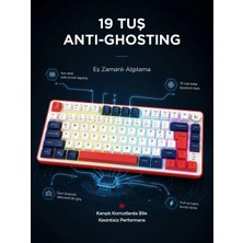 Aydogan's Clicky 75 Beyaz/lacivert/kırmızı Mekanik Hisli Rgb Q Membrane Oyuncu Klavyesi