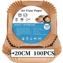 Fimer Hava Fritözleri Için Fırın Kağıdı, 100 Adet Airfryer Pişirme Kağıdı, Yapışmaz, Yağa Dayanıklı, Suya Dayanıklı Hava Fritözü, Tek Kullanımlık Parşömen Kağıdı, Fırın ve Mikrodalga Için