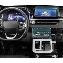 Fimer Tiggo 7 Pro Luxury ile Uyumlu 9h Navigasyon, Iç Merkezi Kontrol ve Vites Etrafı Tpu Koruyucu 3'lü Set