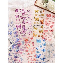 Fimer Craft 6 Sayfa 120 Adet Şeffaf Kelebek Sticker Bullet Journal Scrapbook Laptop Ajanda Planlayıcı