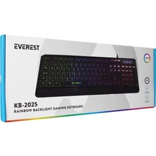 Aydogan's Rampage KB-2025 Siyah USB Rainbow Backlight Membrane Gaming Oyuncu Klavye