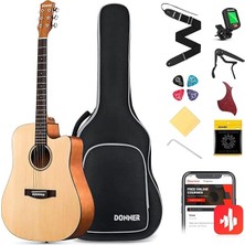 Fimer DAD-140C Dreadnought Akustik Gitar Paketi (Natural)