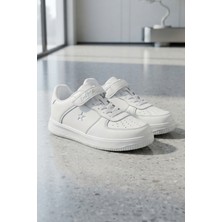 Moda Beyaz Günlük Sneaker Cırtlı Unisex Çocuk Spor Ayakkabı