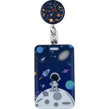 Fimer Astronot Galaksi Çekmeli Yoyo Dikey Baskılı Yaka Kartı