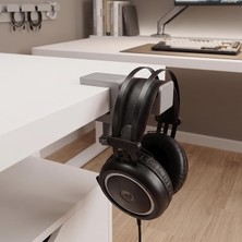 Fimer Kenarı Kulaklık Standı, Gri Kulaklık Standı, 0-5 cm Masa Kalınlığına Uyumlu, Dayanıklı Gaming Kulaklık Askısı, Kulaklık Tutucu