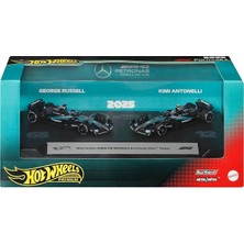 Fimer Wheels Premium Formula 1 Oyuncak Arabalar, 2 Adet 1:64 Ölçekli Metal Mercedes Amg Petronas Formula 1 Yarış Arabası, George Russell ve Kimi Antonelli, JMM93