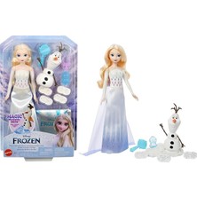 Fimer Filminden Ilham Alan Mattel Disney Karlar Ülkesi Elsa Bebek ve Kar Görünümlü Kum Seti, Olaf Figürü, Şekillendirilebilir Kar Görünümlü Kum ve 4 Damga Içeren Elsa ve Olaf'ın Maceraları, HYH10