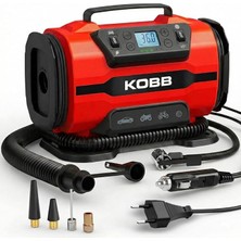Fimer KB301 Dijital Lastik Şişirme Pompası, 12V/220V, 150 Psı, 35L/DK Hava Akışı, LED Ekran, Siyah, 1.6kg