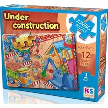 Fimer Games 12 Parça Erkek Çocuk Inşaat Alanı Jumbo Puzzle - 31004-3 Yaş Üzeri