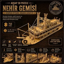 Fimer Nehir Gemisi Ahşap Maket Seti 713 Parça – Dıy 3D Puzzle Mississippi Buharlı Gemi Koleksiyoner Modeli