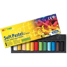 Fimer Mps-12 Pastel Boya Yumuşak Köşeli 1/2 Toz Pastel, 12 Renk