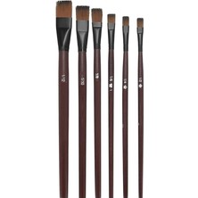 Fimer Fırça Seti-1, Yağlı Boya Fırçası, 6 Lı Set, Resim Fırçası, Akrilik Boya Fırçası, Yassı Fırça