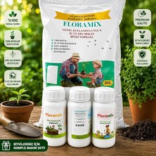 Fimer 1 Arada Bitki Bakım Seti, 250ML Sıvı Bitki Besinleri, Kaktüs, Çiçekli ve Yeşil Yapraklı Bitkiler Için Organik Saksı Toprağı, 4 Parça Profesyonel Bitki Besleme Seti