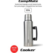 Fimer CKR2084 1.5 Litre Çift Katlı Termos, Gümüş, 24 Saat Sıcak, 48 Saat Soğuk, 72 Saat Buzlu