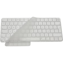 Fimer Magic Keyboard 3 ile Uyumlu Klavye Koruyucu A2449 A2450 A3118 A3203, Touch Id Uyumlu, Silikon 0.3 mm Ultra Ince, Yıkanabilir, Toz-Sıvı Koruma, Sessiz Yazım Şeffaf