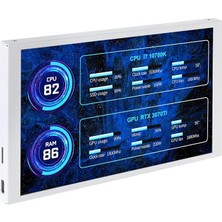Fimer Smart Display 8 Inç Beyaz Ikincil Ekran, 1280X800 USB Type-C/usb 9 Pin Mini Bilgisayar Durum Ekranı, Windows 10/11 Uyumlu Kasa Içi Yardımcı Ekran