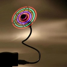 Fimer Işıklı USB Fan Teleskopik Gövde Serinletici Pervane Heryöne Kolayca Hareket Eden Mini Vantilatör