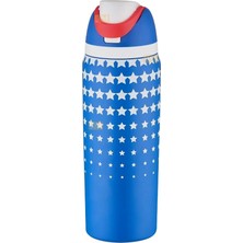 Fimer 600ML Pipetli/pipetsiz Kullanım 6 Saat Sıcak/soğuk El Askılı Paslanmaz Çelik Termos (Lacivert Yıldız)
