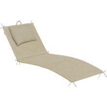 Fimer Şezlong Minderi, Havuz Plaj Outdoor Kamp Için Katlanır Sünger Minder, Dış Mekan Süet Kumaş Kılıf, Dış Mekan Mobilyaları Için Veranda Yedek Minderi - 22 Dens - 180X55X4 cm - Bej