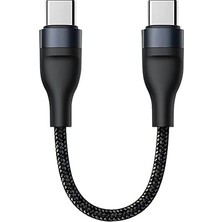 Fimer 25CM 60W Süper Hızlı Pd Type C To Type C Şarj Kablosu, Kısa Halat Örgülü Kopmaz Kırılmaz Kablo