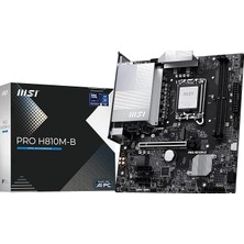 Fimer Pro H810M-B Soket 1851 Ddr5 6500 Mhz(Oc) 1xm.2 USB 10GBPS HDMI Dp 2.5g Lan Matx