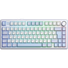 Fimer F75 Mekanik Rgb Tkl Graywood V4 Switch Kablosuz Makrolu Hot Swap Türkçe Q Klavye Buz Mavisi