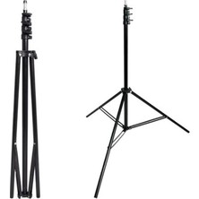 Fimer ve Kamera Için 2,4 Metre Uzunluğunda, 5 kg Kapasiteli Işık Ayağı, Ayarlanabilir Yükseklik, Dayanıklı Metal Malzeme