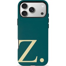Velvoria iPhone 17 Pro Valestra Magsafe Çift Katmanlı Darbe Korumalı Kılıf Petrol Cream Z