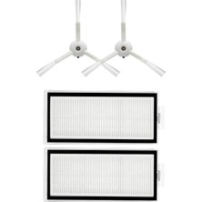 Fimer ile Uyumlu Q8 Max,q5 Max/q8 Pro-Q5 Pro Hepa Filtre,fırça,mop Paspas Bezi-Beyaz 4 Parça