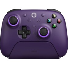 Fimer Ultimate 2 Wireless Gaming Controller With Tmr Joysticks, Switchable Hall Effect/tactile Triggers, Motion Control, 8speed Wireless Tech, Charging Dock, Rgb Fire Ring For Pc & Android - Purper