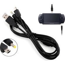 Fimer Konsol Psp Şarj ve Data Kablosu Psp 1000 2000 3000 E1004 Uyumlu Playstation Portable Film Video Müzik Oyun Transfer 2in1 USB Kablo