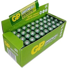 Fimer Batteries GP15G Greencell R6P/1215/AA Kalem Pil, 1.5 Volt, 40'lı Kutu, Yeşil/sarı/beyaz