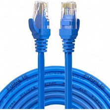 Fimer Ethernet Kablosu (15 Metre) - 1000 Mbps’e Kadar Veri Aktarımı - Fabrikasyon RJ45 Konnektörlü - Mavi