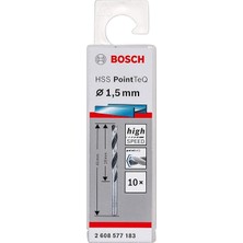 Professional 10 Adet Hss Spiral Matkap Ucu Pointteq (Metal Için, 1,5 x 18 x 40 Mm, Matkap Aksesuarı)