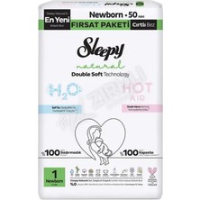 5 Adet Sleepy Natural Fırsat Paketi Double Soft Yenidoğan 50'li