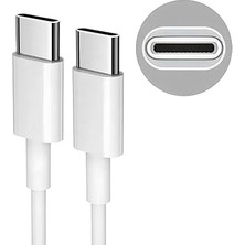 C To Type C Hızlı Şarj ve Data Transfer Özellikli Şarj Kablosu, 60 W Çift Taraflı USB C Kablo, Yüksek Kaliteli Malzeme 1 Metre/beyaz